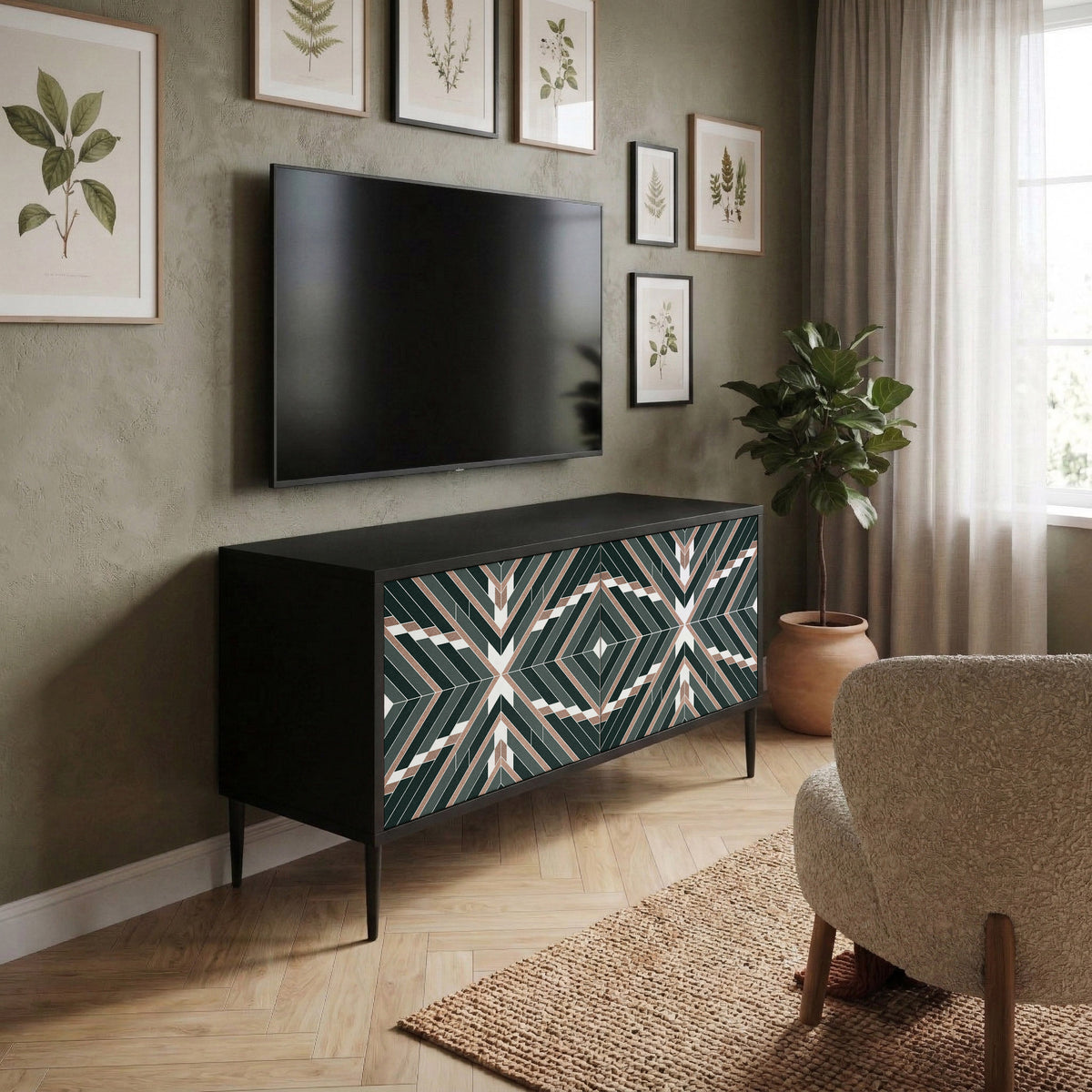 DIMENSION DELIGHTS Compact 2-Door TV Cabinet