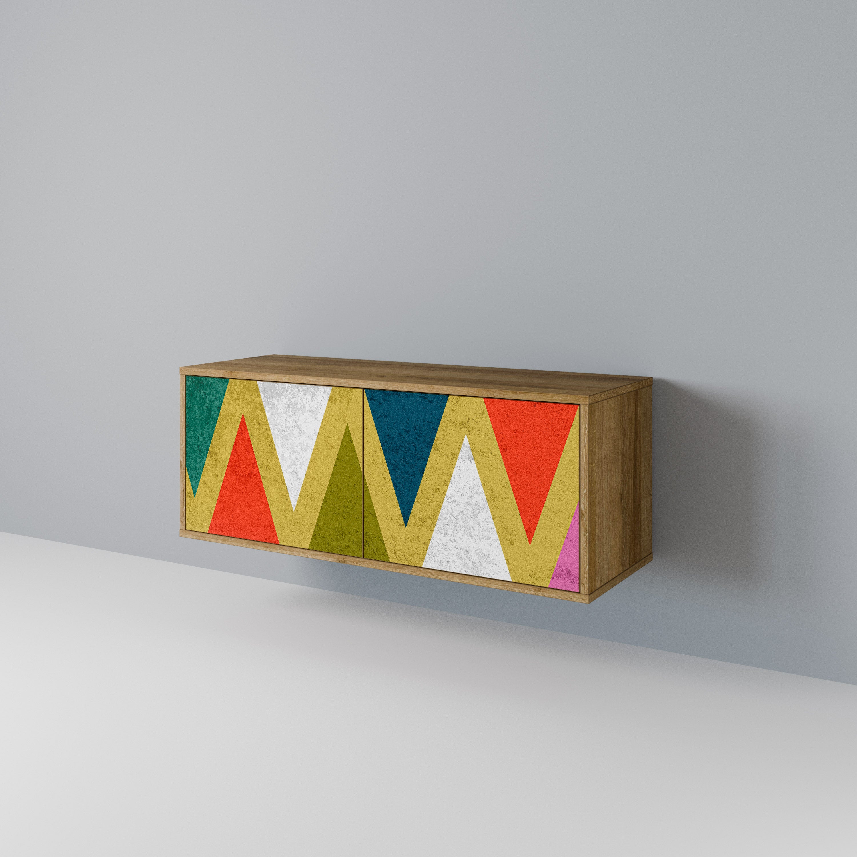 COLORFUL TRIANGLES Compact 2-Door TV Cabinet