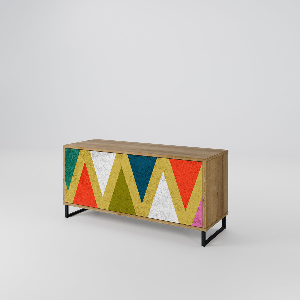 COLORFUL TRIANGLES Kompaktes 2-türiges TV-Lowboard