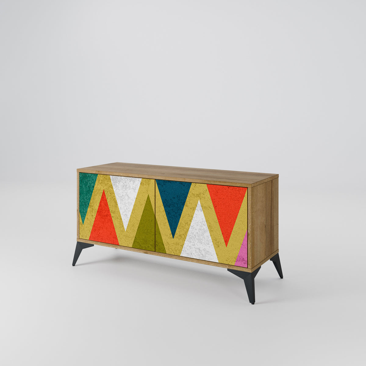 COLORFUL TRIANGLES Kompaktes 2-türiges TV-Lowboard