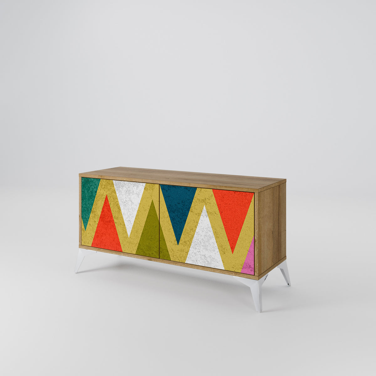 COLORFUL TRIANGLES Kompaktes 2-türiges TV-Lowboard