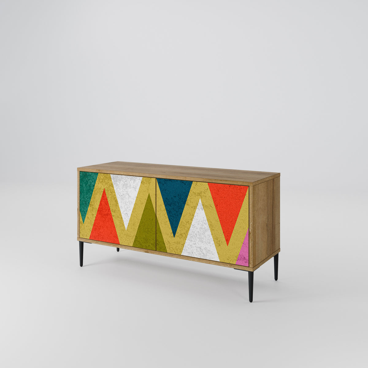 COLORFUL TRIANGLES Kompaktes 2-türiges TV-Lowboard