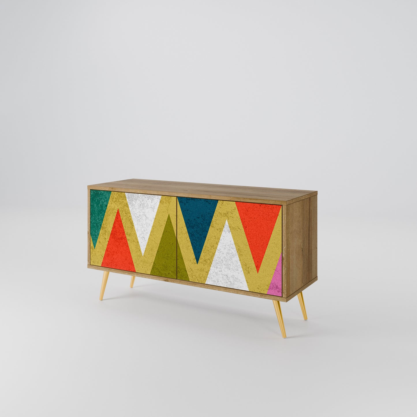 COLORFUL TRIANGLES Kompaktes 2-türiges TV-Lowboard