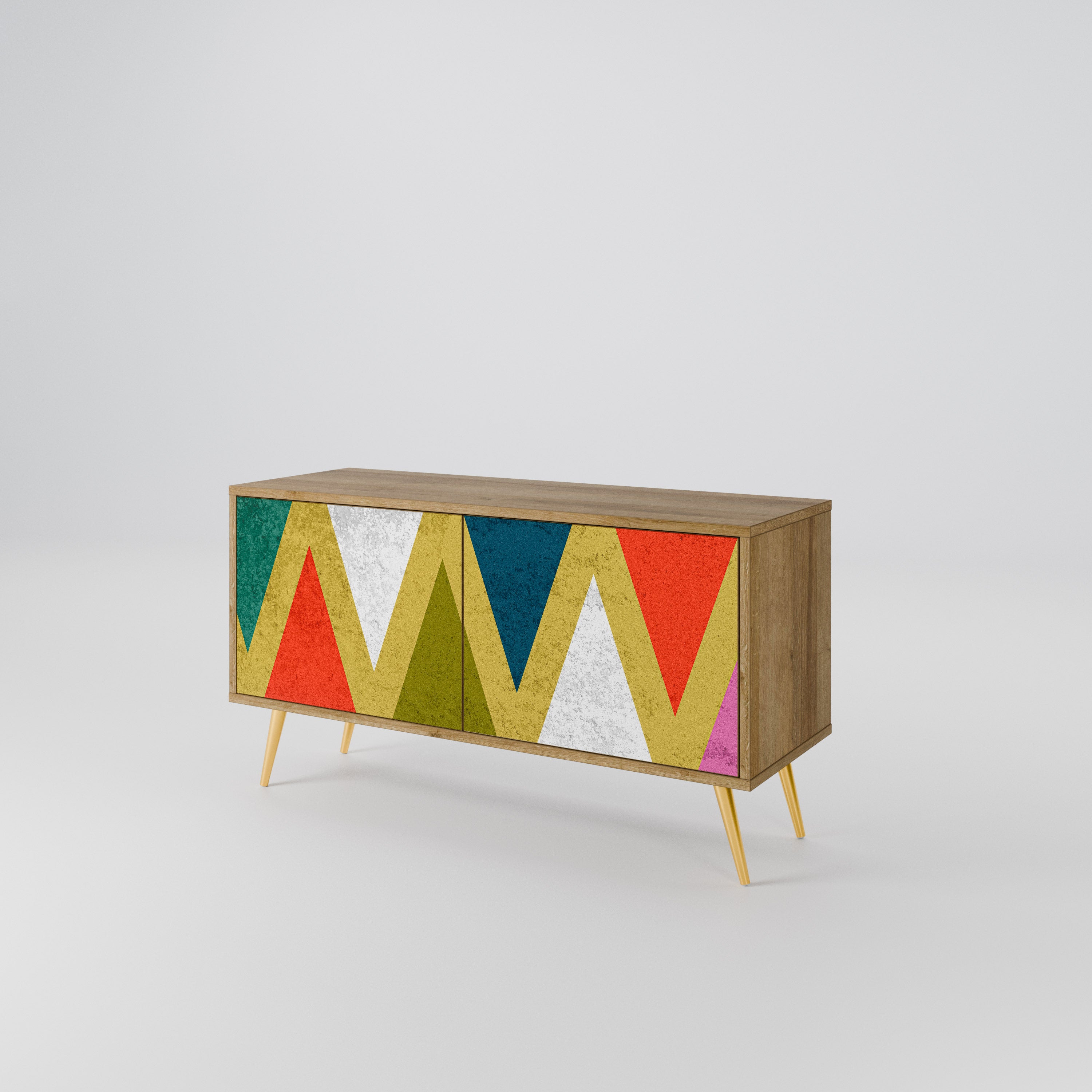 COLORFUL TRIANGLES Compact 2-Door TV Cabinet