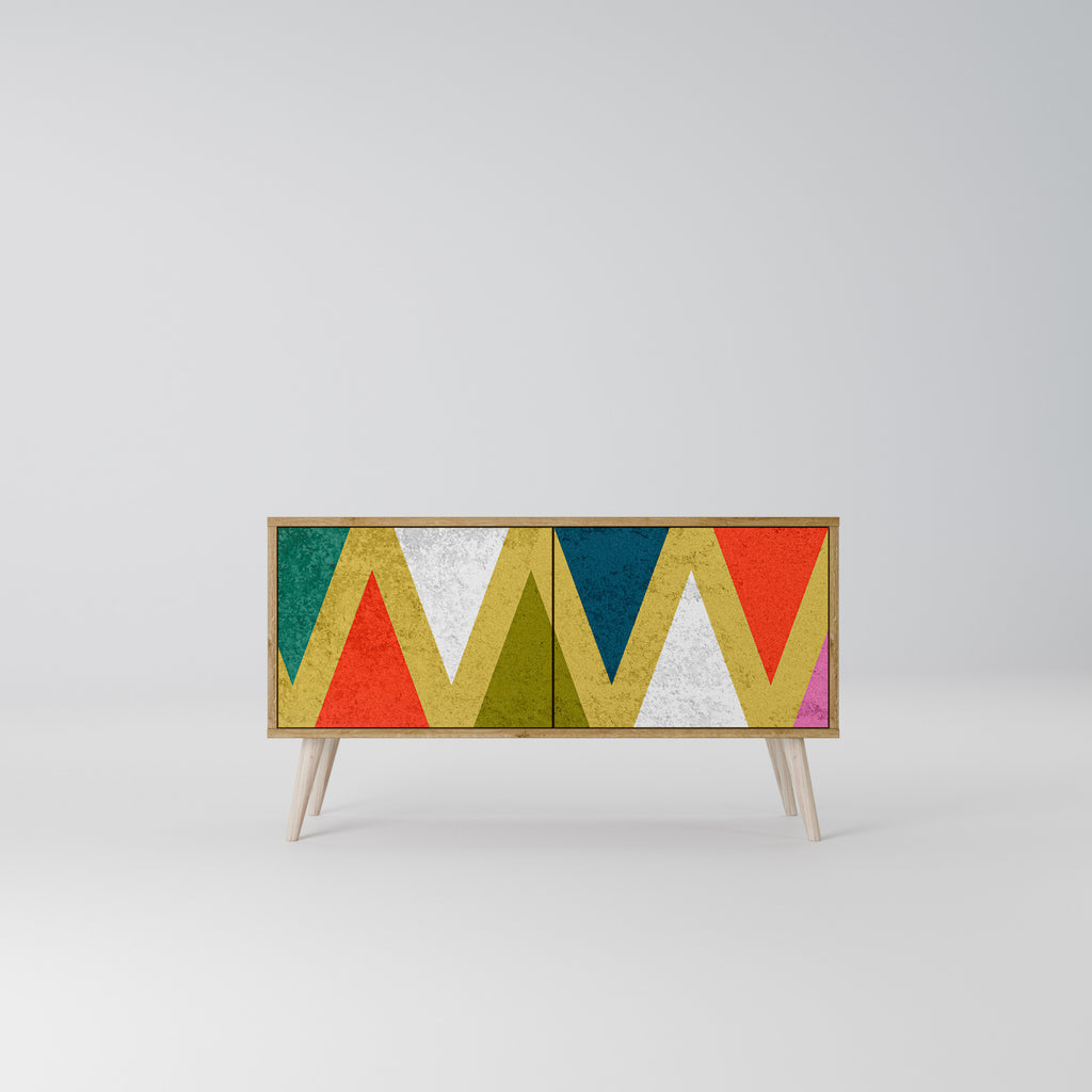 COLORFUL TRIANGLES Kompaktes 2-türiges TV-Lowboard