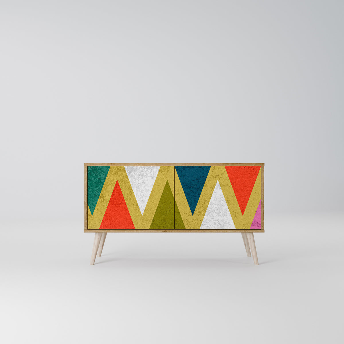 COLORFUL TRIANGLES Kompaktes 2-türiges TV-Lowboard