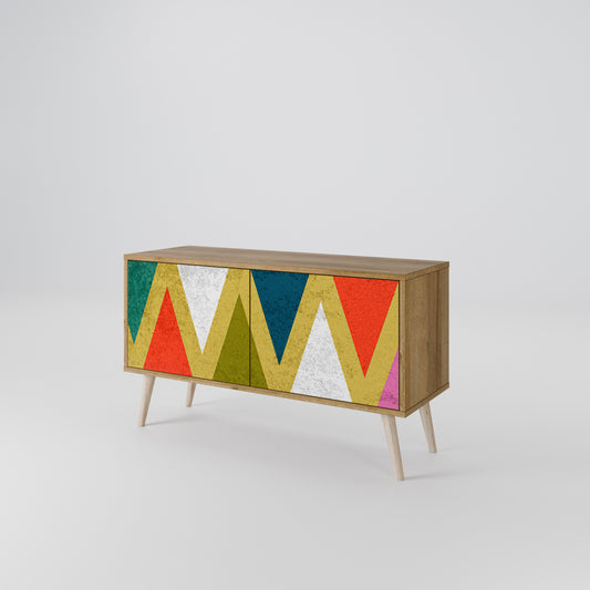 COLORFUL TRIANGLES Kompaktes 2-türiges TV-Lowboard