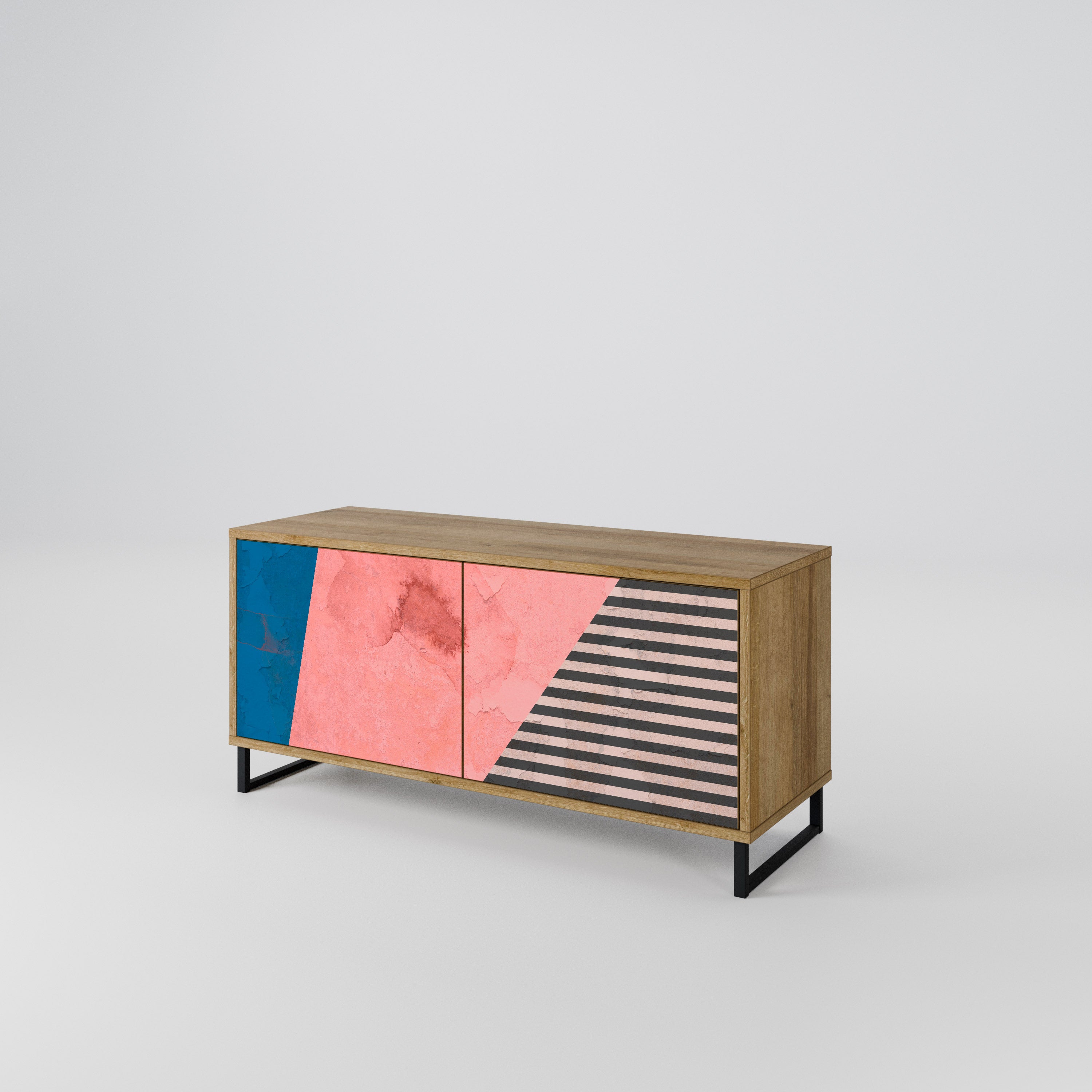 GLAMOROUS STRIPE Compact 2-Door TV Cabinet