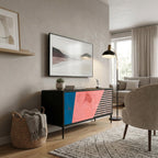 GLAMOROUS STRIPE Compact 2-Door TV Cabinet
