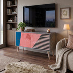 GLAMOROUS STRIPE Compact 2-Door TV Cabinet