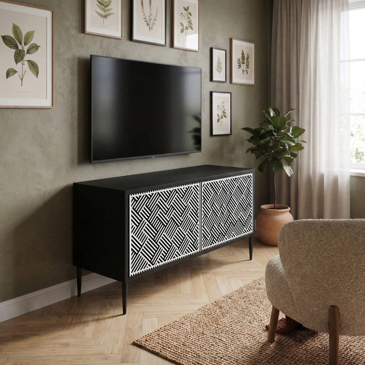 TEMPORARY SEQUENCE Compact 2-Door TV Cabinet