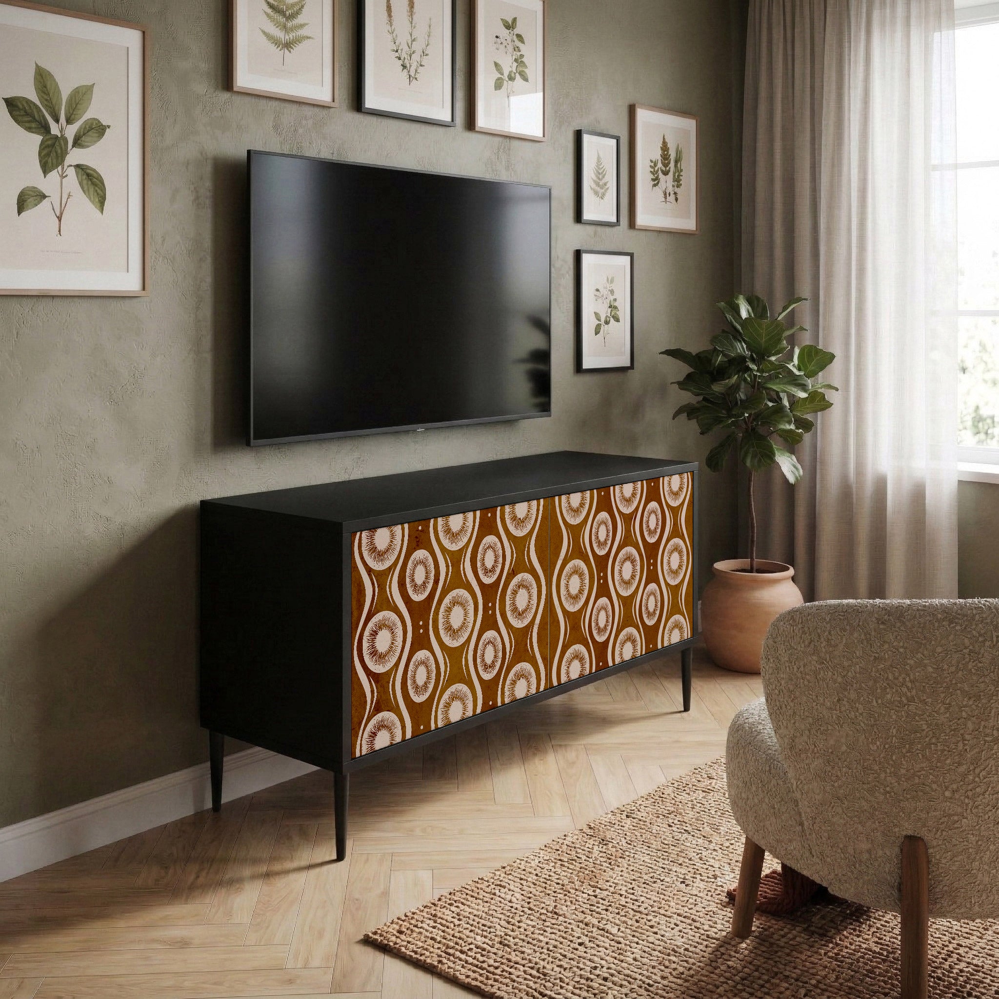 BROWN EYES Compact 2-Door TV Cabinet