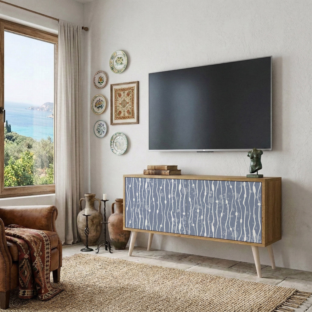 GRAPHITE RAIN Compact 2-Door TV Cabinet