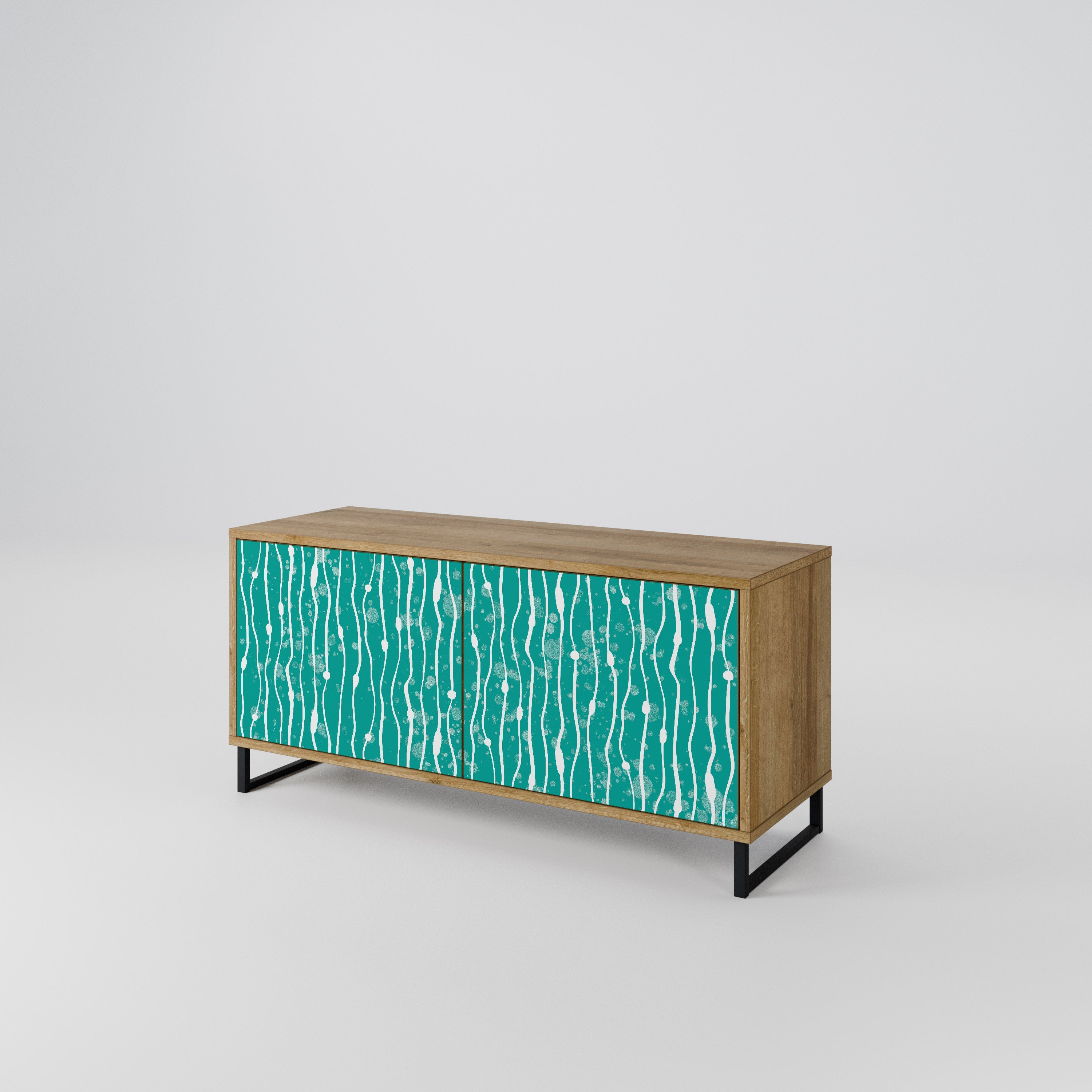 TURQUOISE RAIN Compact 2-Door TV Cabinet