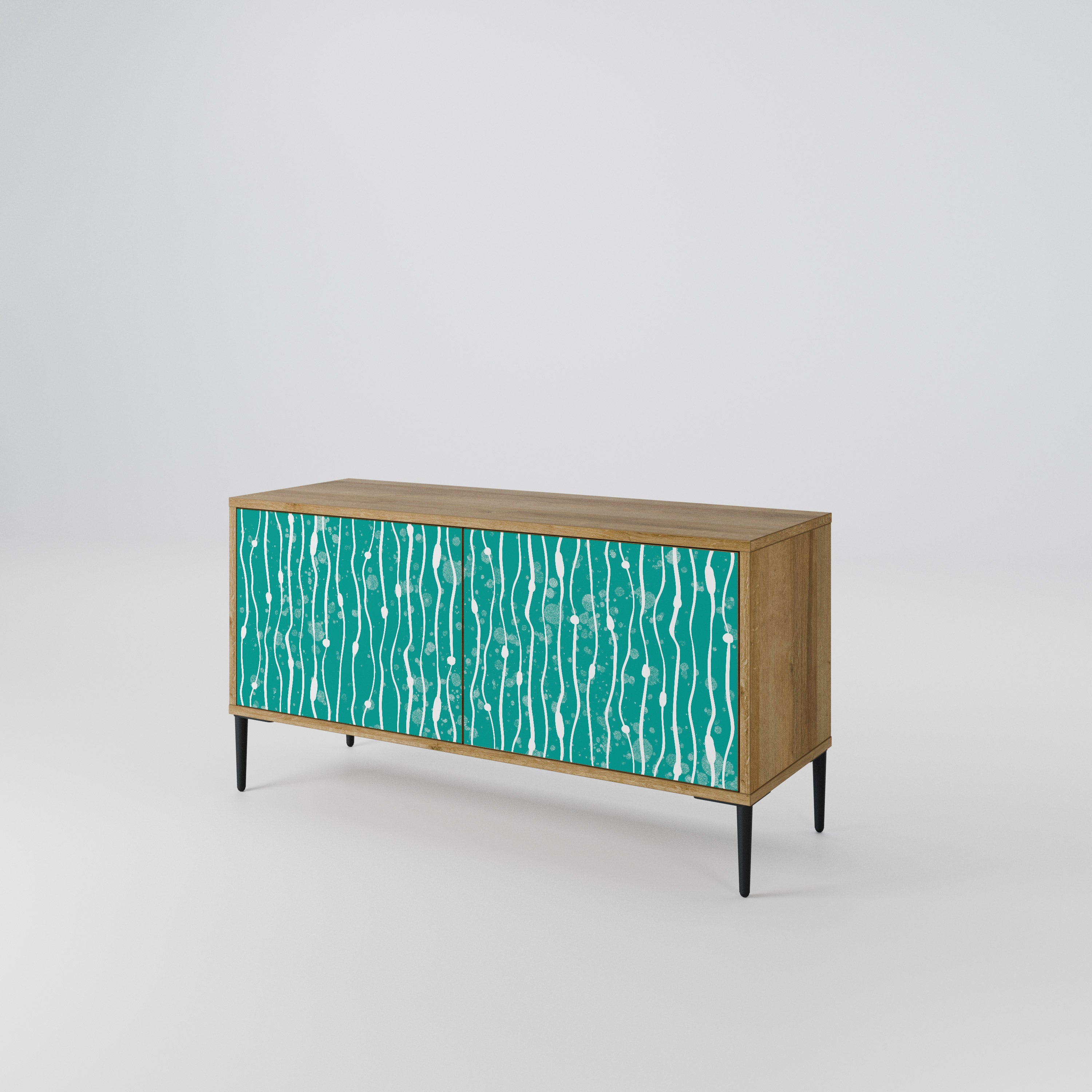TURQUOISE RAIN Compact 2-Door TV Cabinet