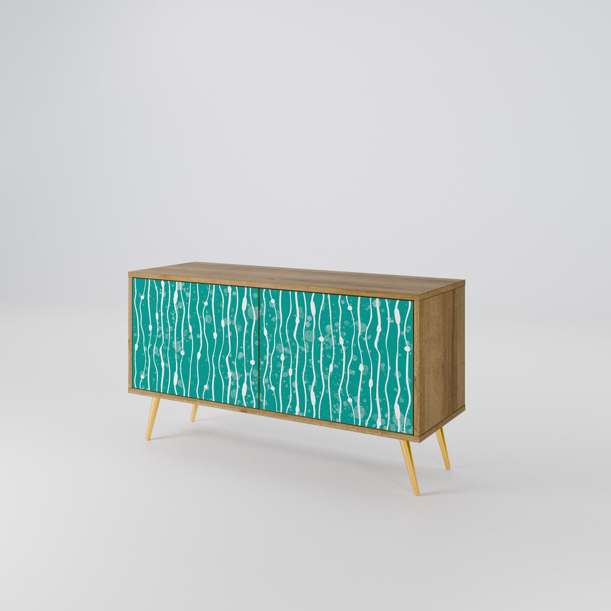 TURQUOISE RAIN Kompaktes 2-türiges TV-Lowboard