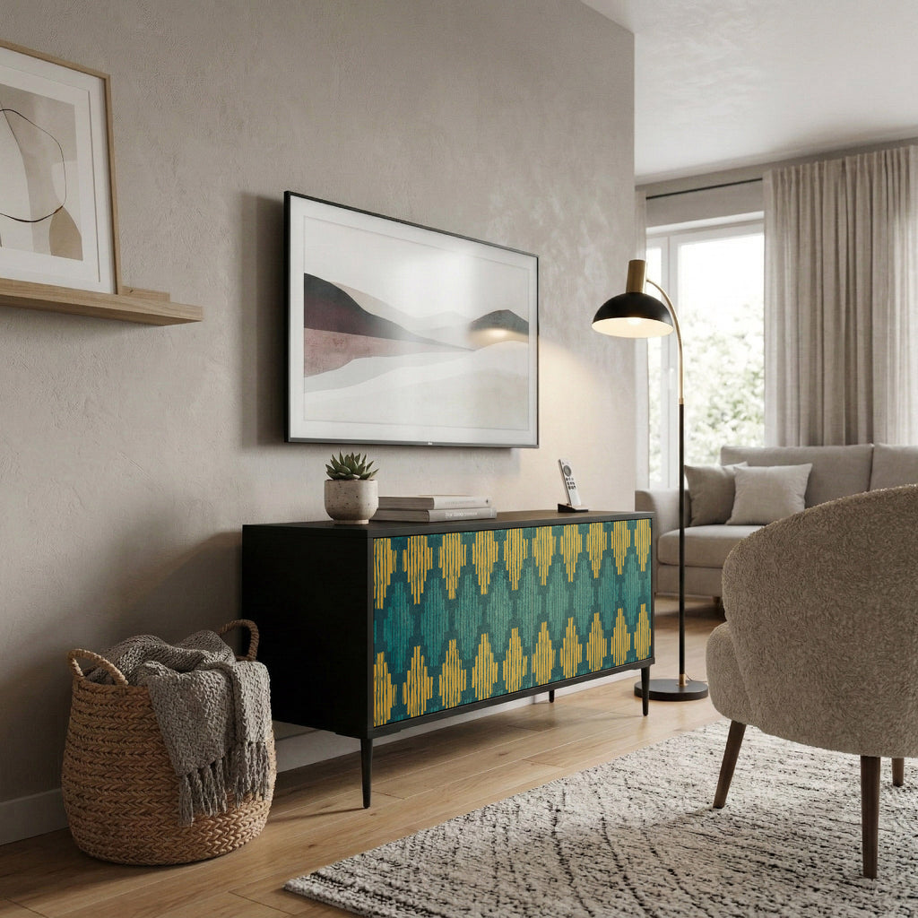 POLYGONS Compact 2-Door TV Cabinet