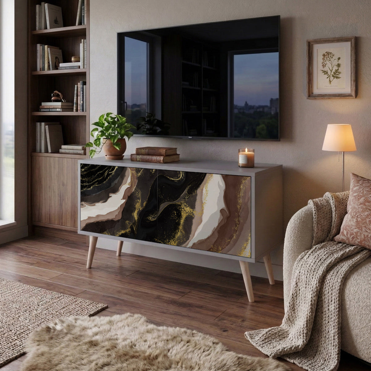 GOLD DUST Kompaktes 2-türiges TV-Lowboard