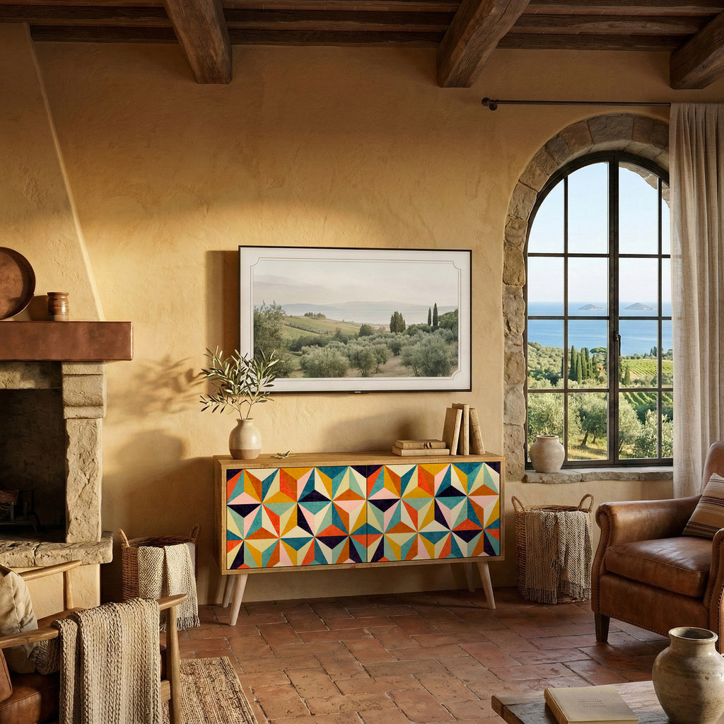 TESSELATE TREASURES Compact 2-Door TV Cabinet