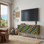 PAINTED SQUARES MIX Compact 2-Door TV Cabinet