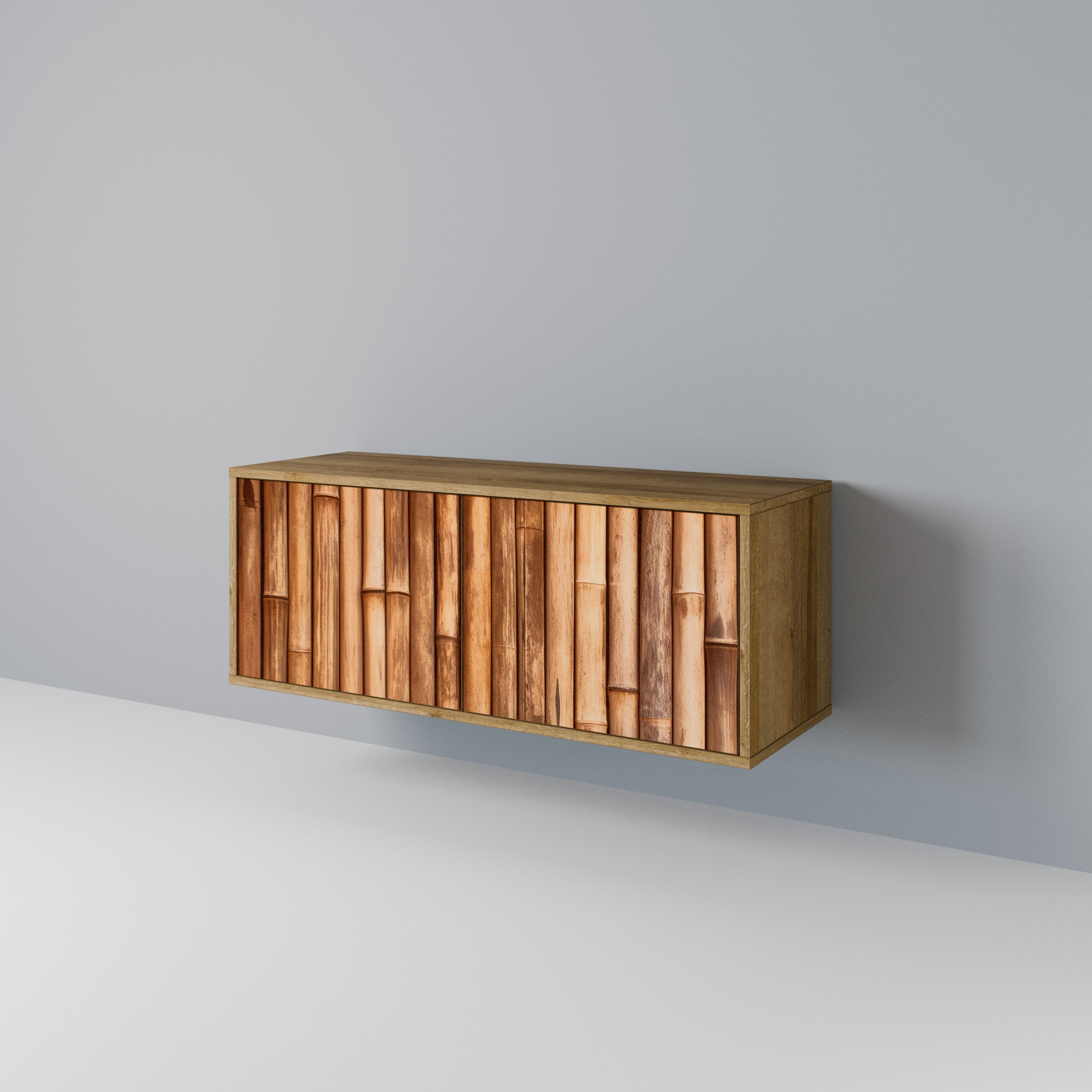 NATURAL WOOD Compact 2-Door TV Cabinet