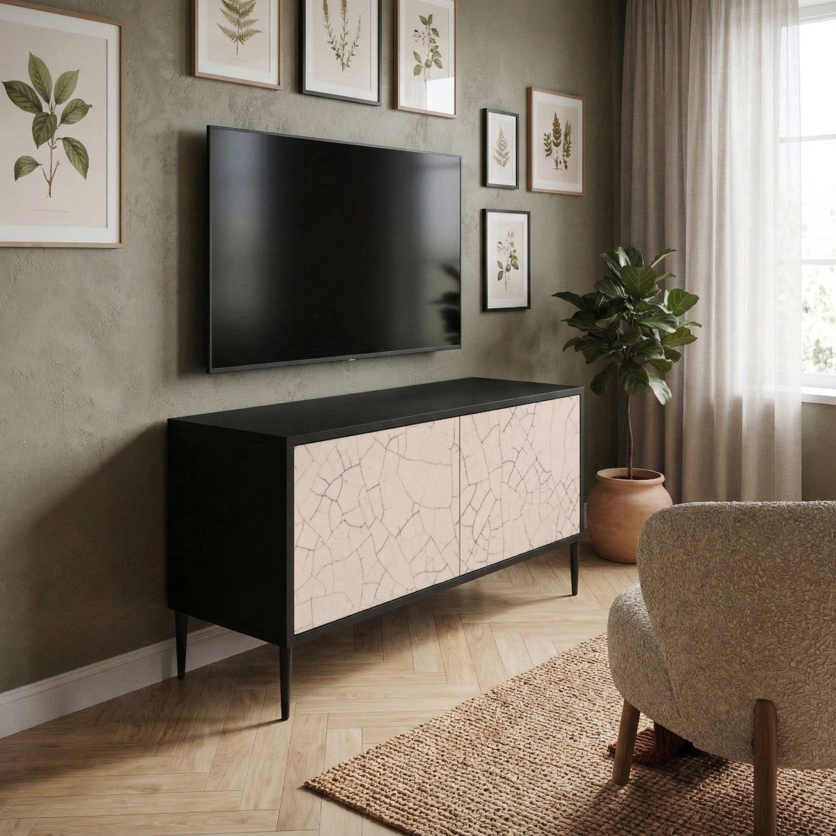 CERAMIC TEXTURE Kompaktes 2-türiges TV-Lowboard