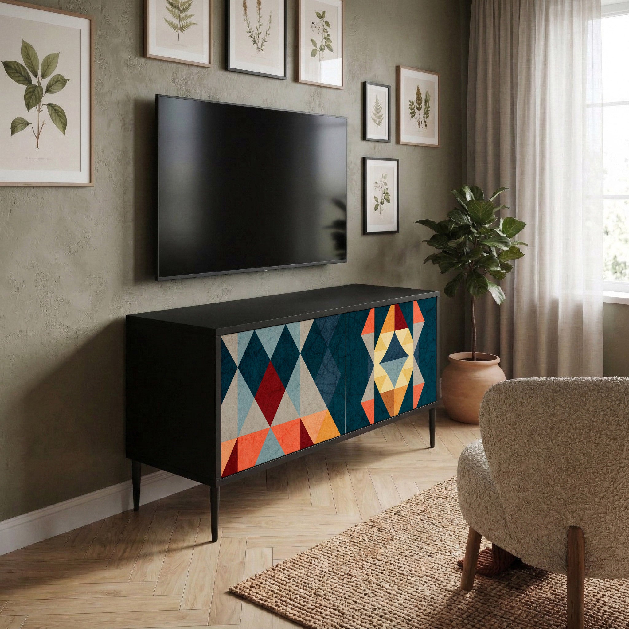 CRACKED ILLUSION Kompaktes 2-türiges TV-Lowboard