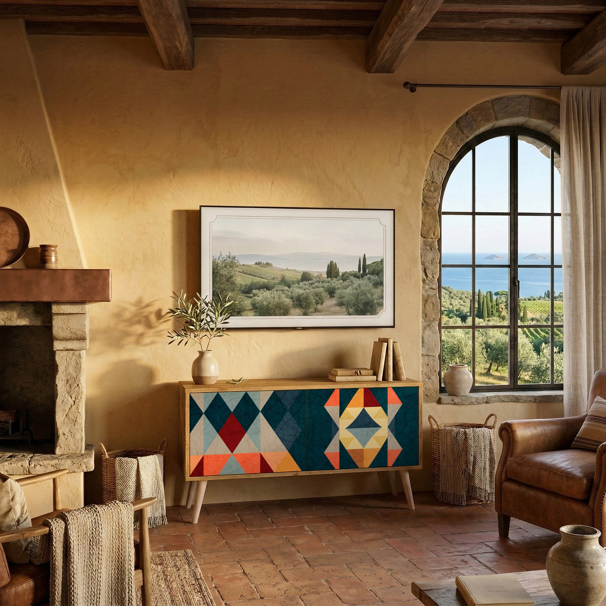 CRACKED ILLUSION Kompaktes 2-türiges TV-Lowboard