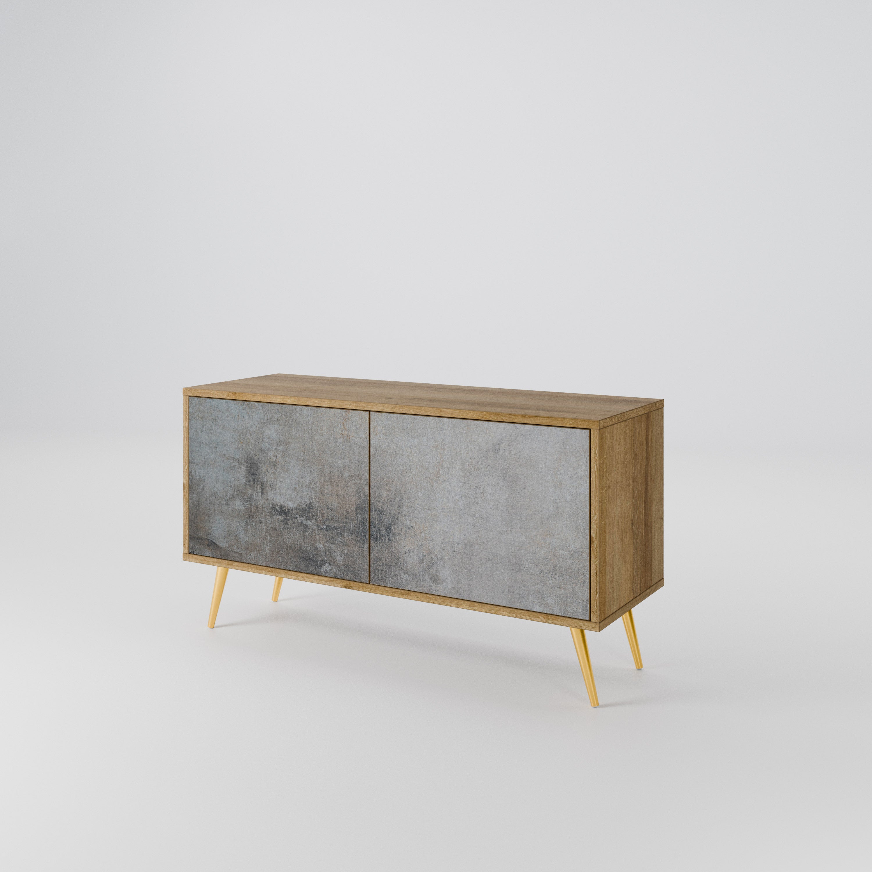 CONCRETE WALL Compact 2-Door TV Cabinet