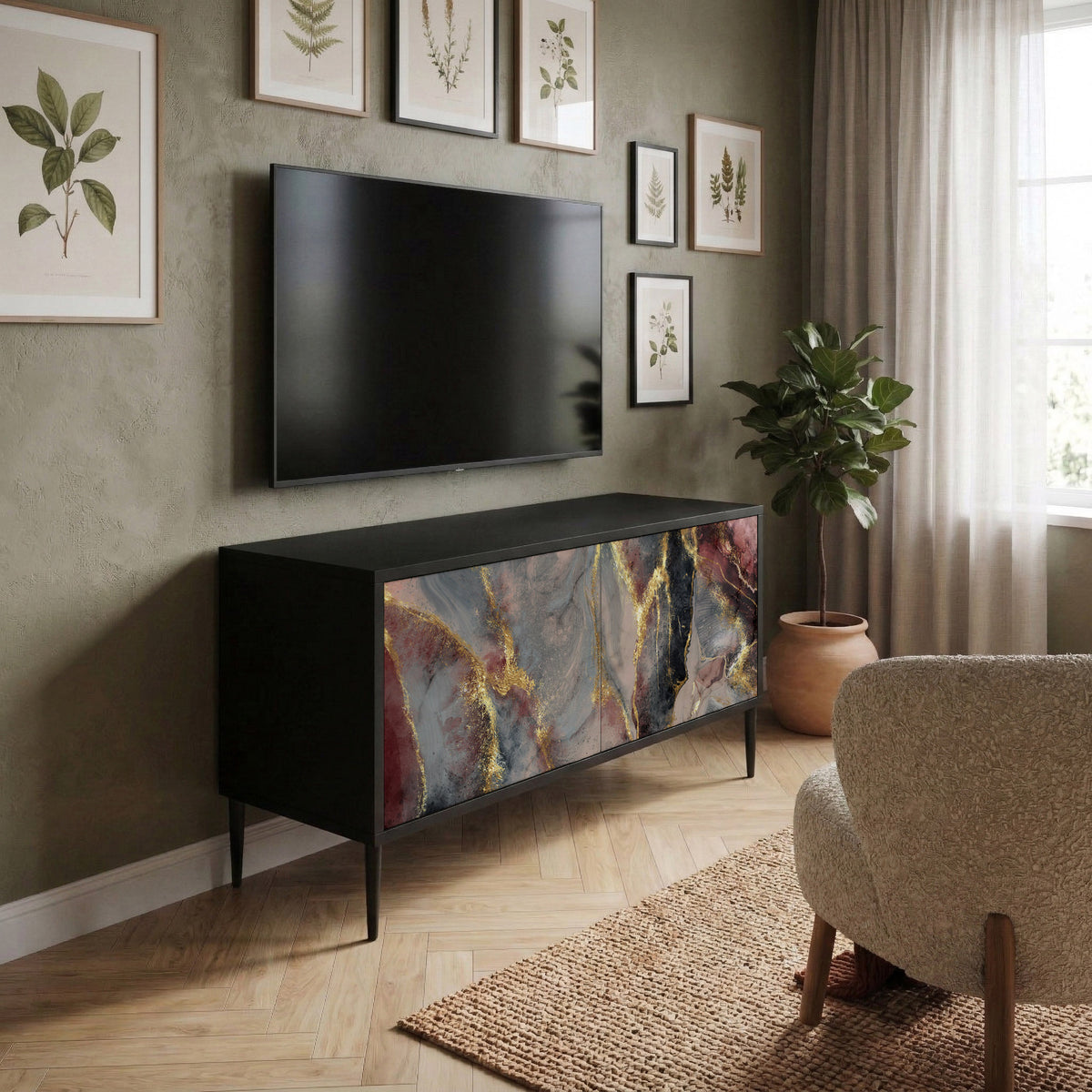 GOLDEN TIDES Kompaktes 2-türiges TV-Lowboard