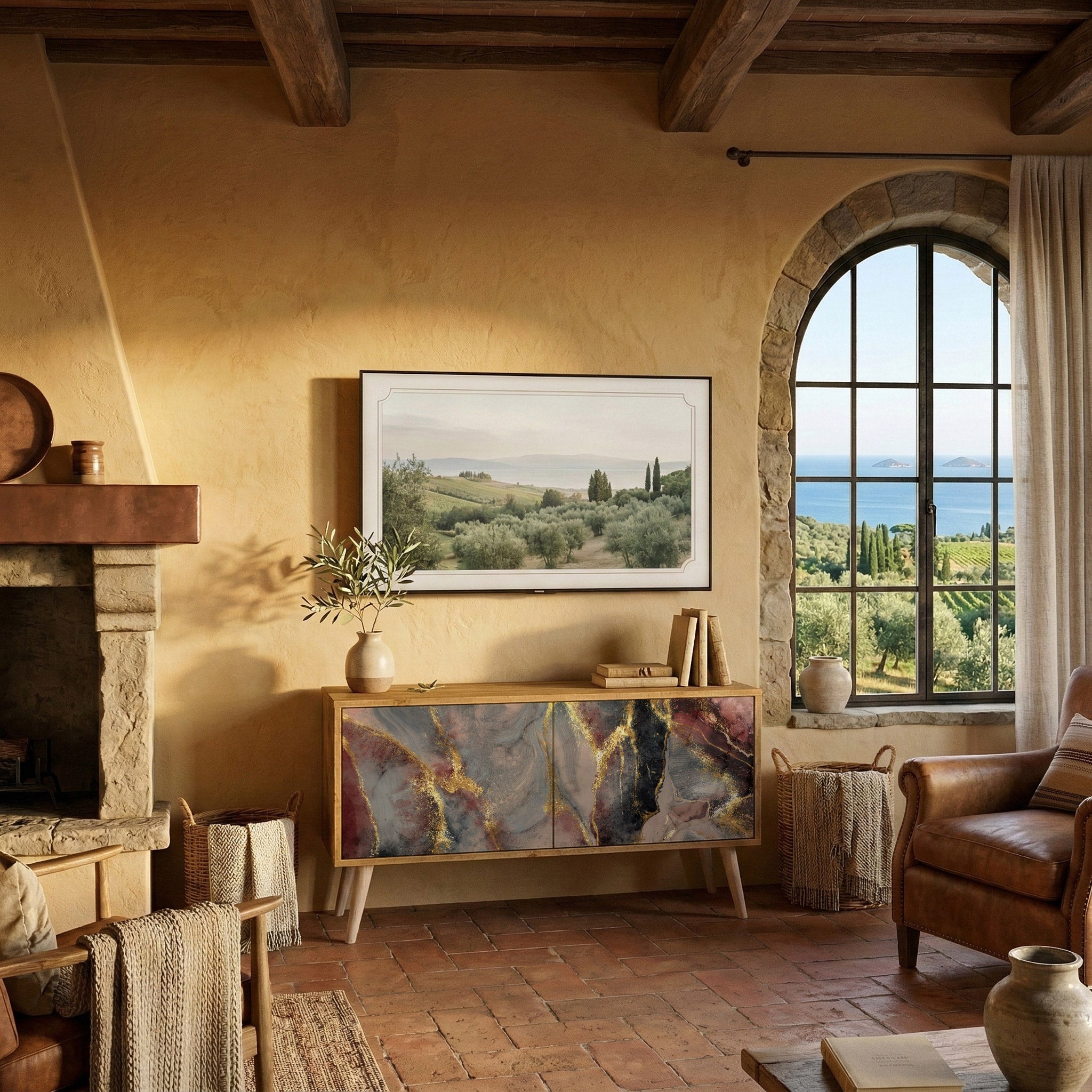 GOLDEN TIDES Kompaktes 2-türiges TV-Lowboard