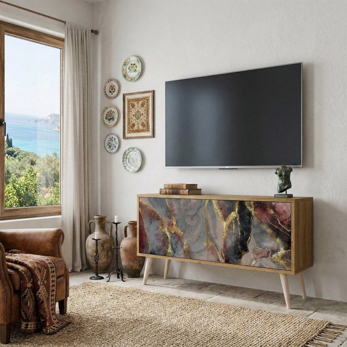GOLDEN TIDES Kompaktes 2-türiges TV-Lowboard
