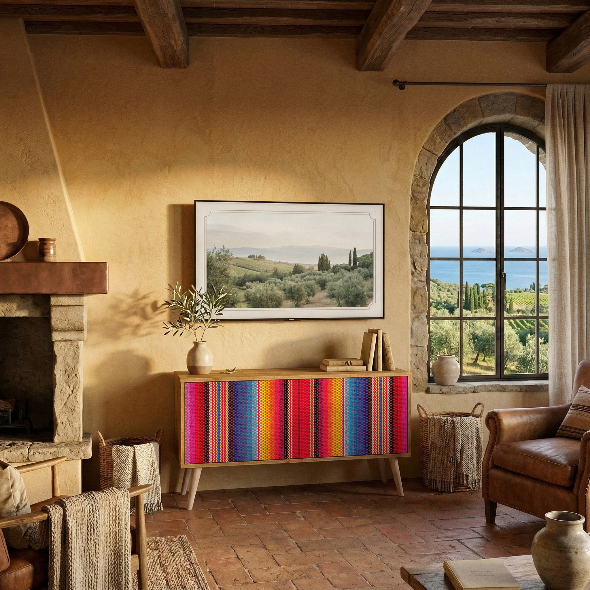 ETHNIC MEXICAN Kompaktes 2-türiges TV-Lowboard