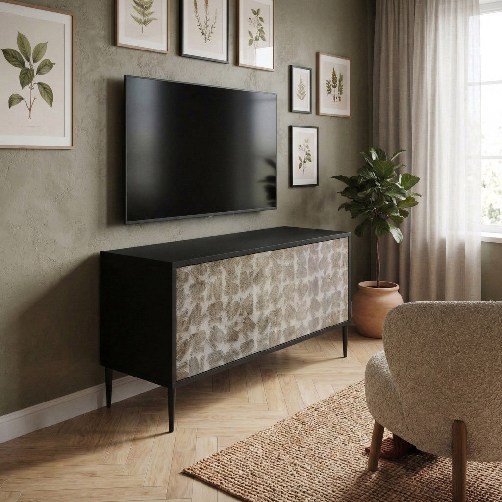 SLIGHTLY BLURRED Compact 2-Door TV Cabinet
