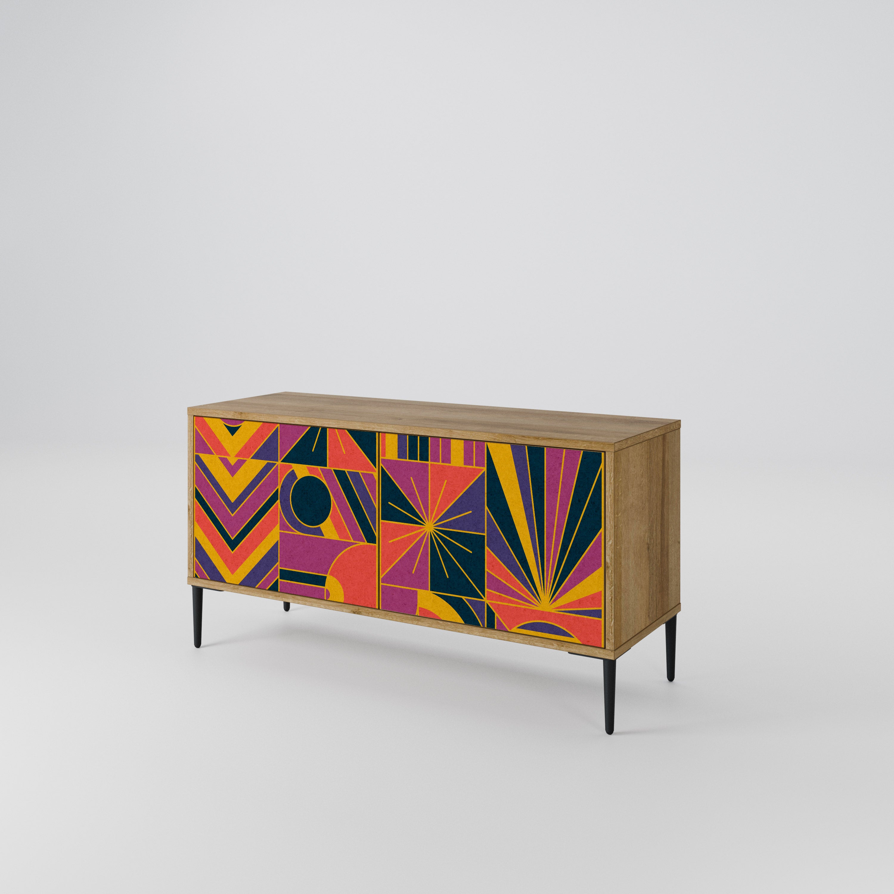 ELECTRIC PATTERNS Compact 2-Door TV Cabinet