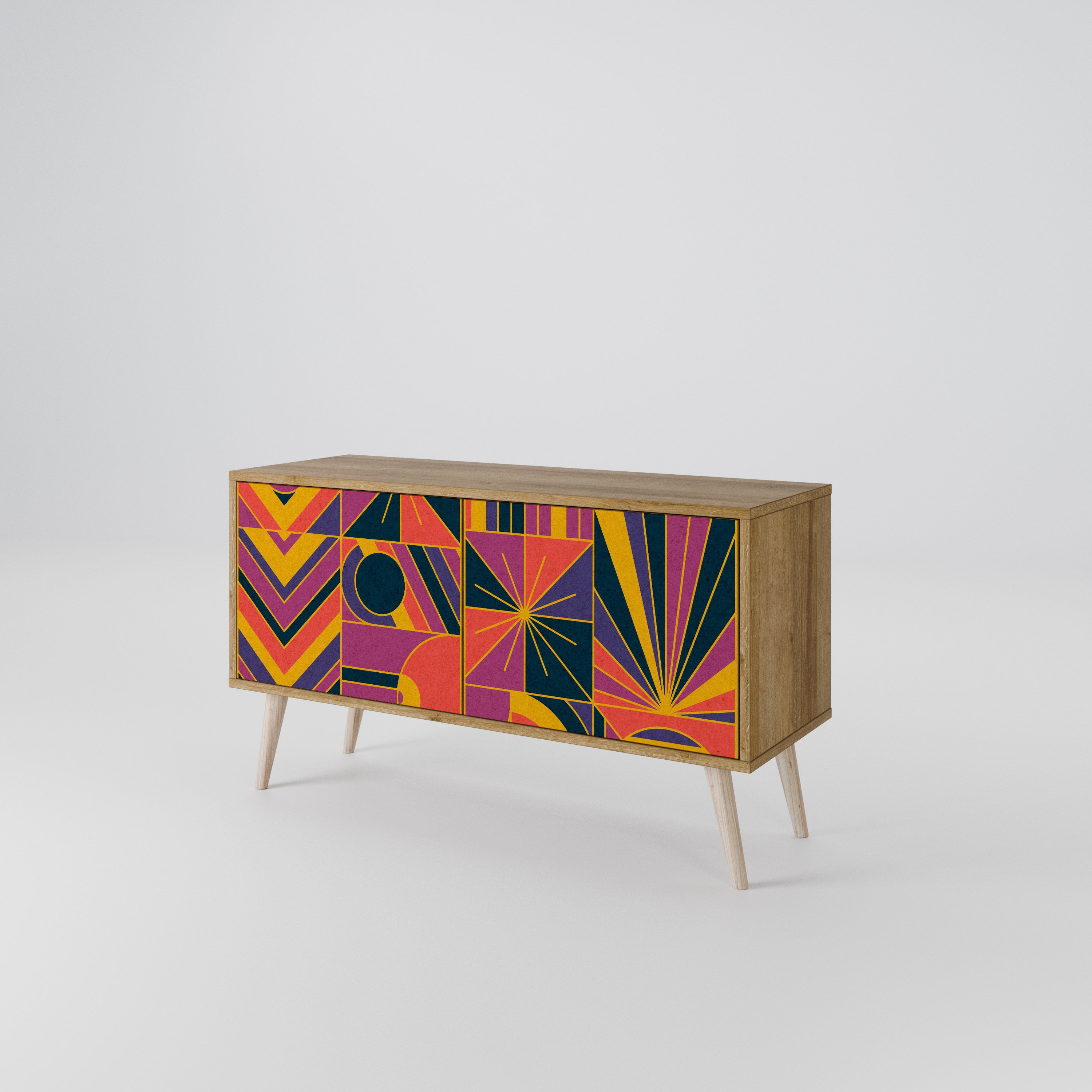 ELECTRIC PATTERNS Compact 2-Door TV Cabinet