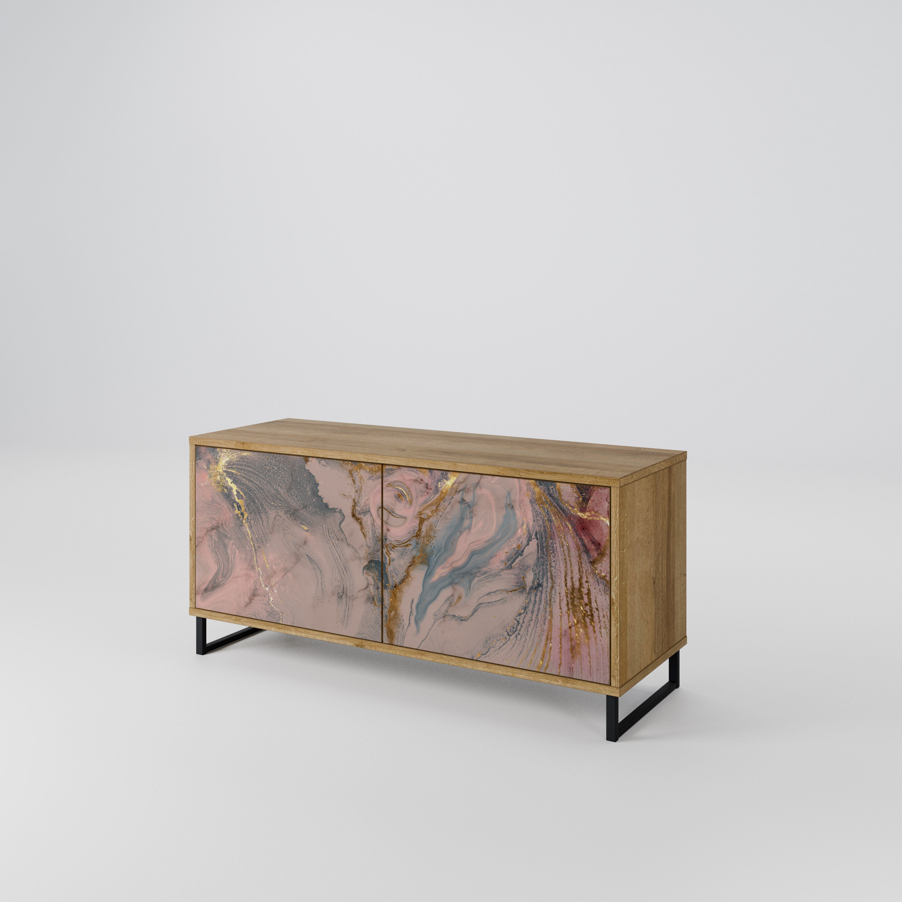 GILDED SWIRLS Compact 2-Door TV Cabinet