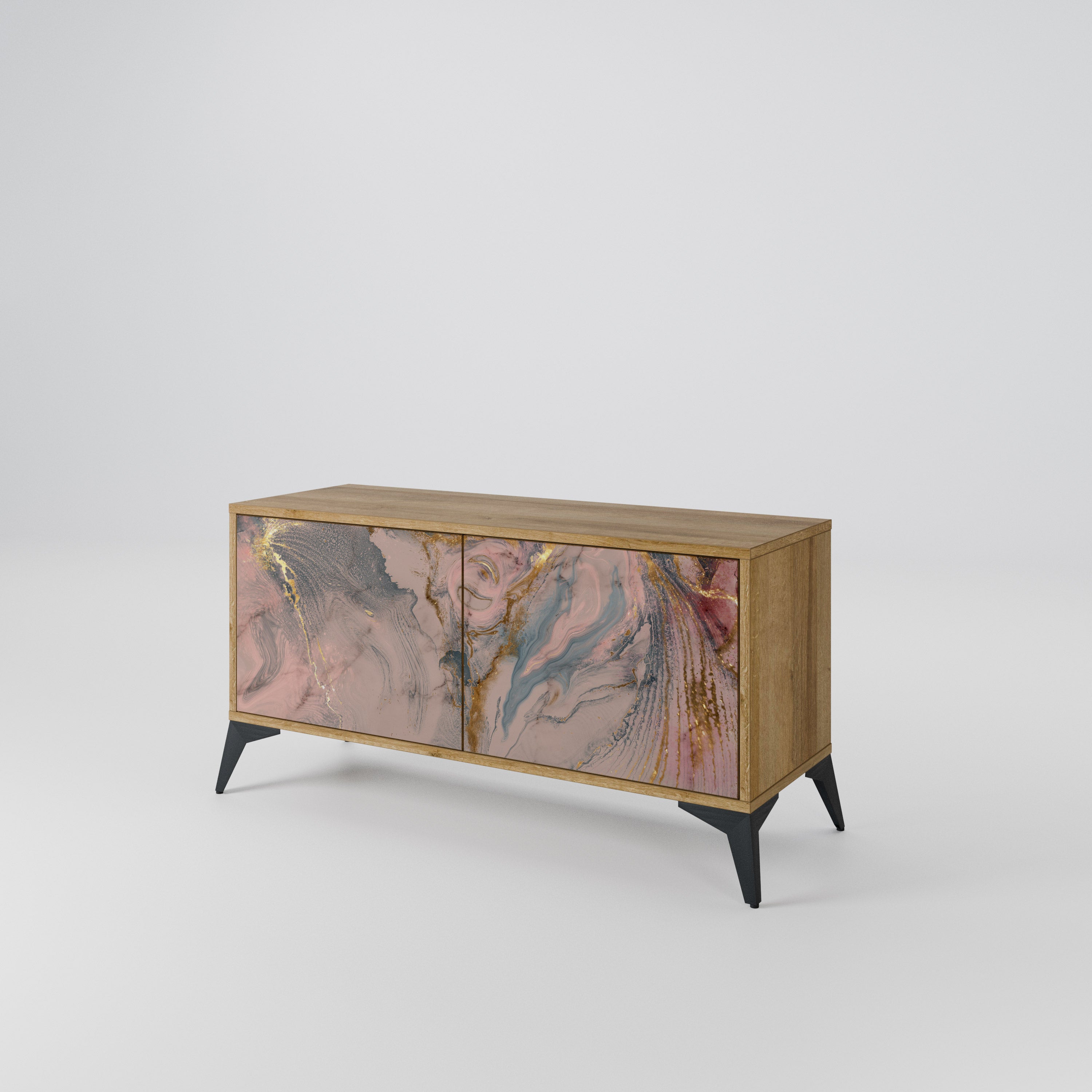 GILDED SWIRLS Compact 2-Door TV Cabinet