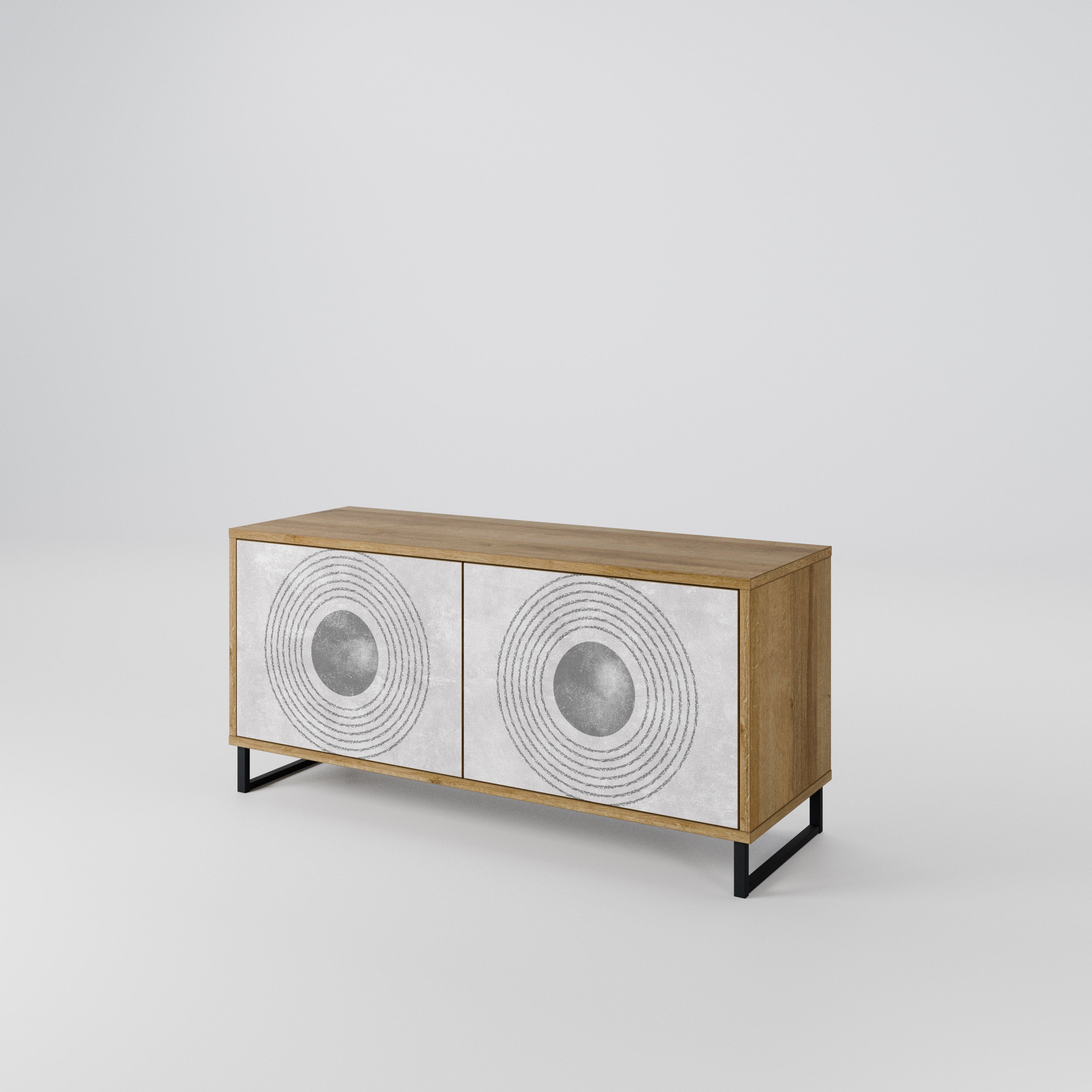 SOLID CIRCLES Compact 2-Door TV Cabinet