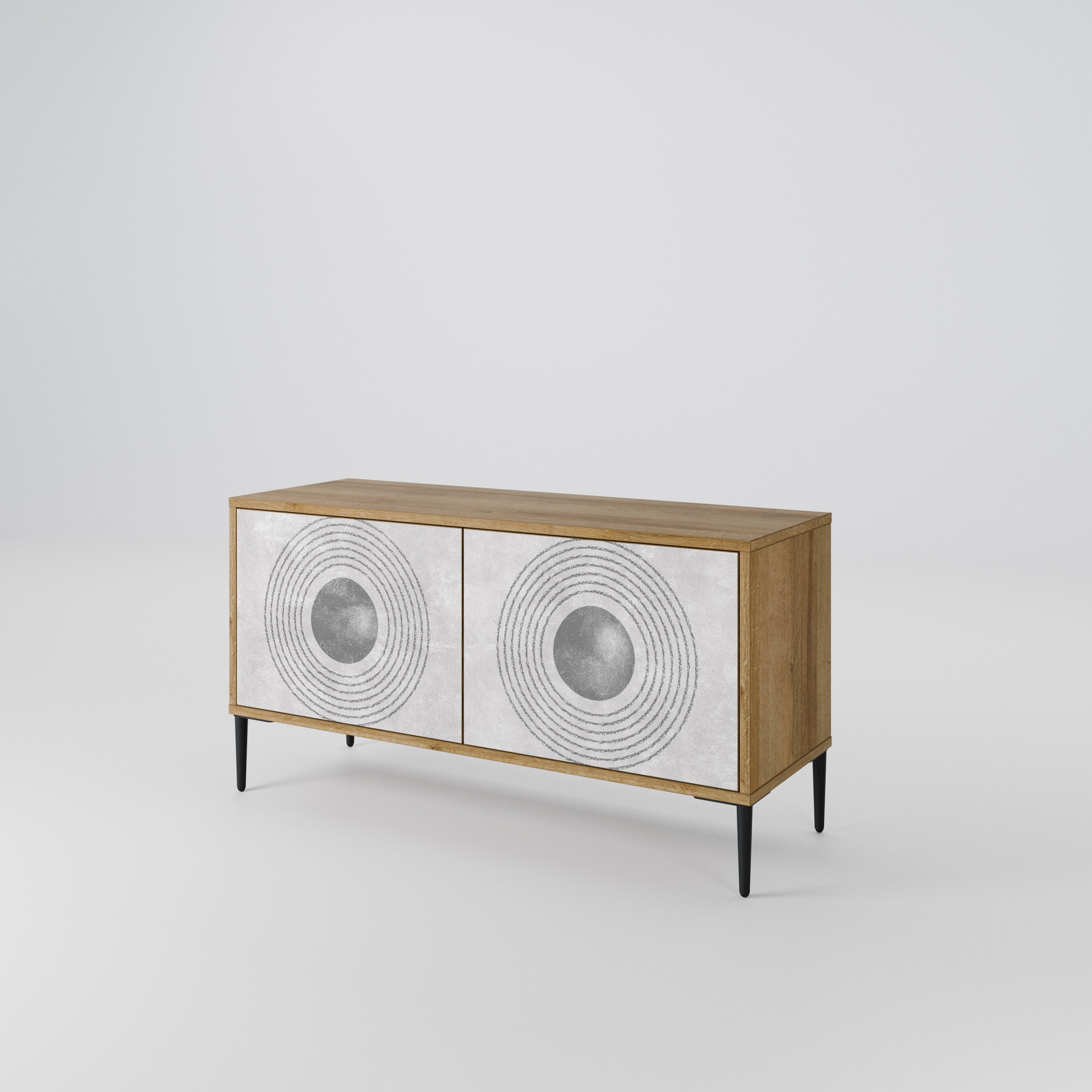 SOLID CIRCLES Compact 2-Door TV Cabinet