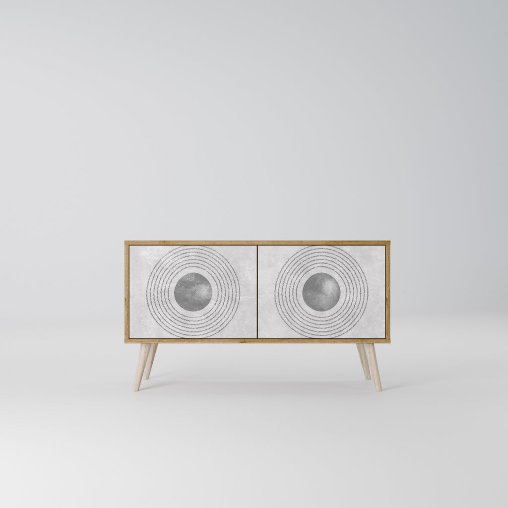 SOLID CIRCLES Compact 2-Door TV Cabinet