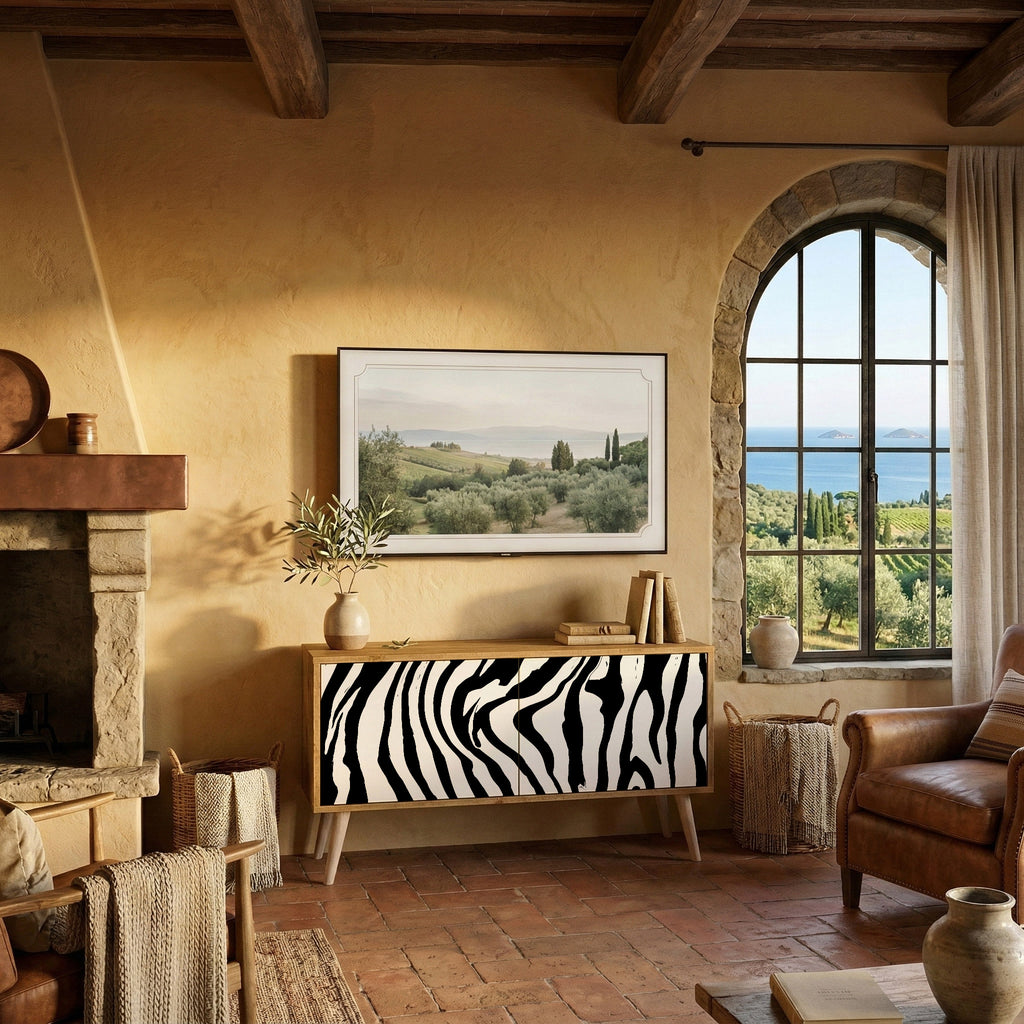 SPLENDID ZEBRA Compact 2-Door TV Cabinet