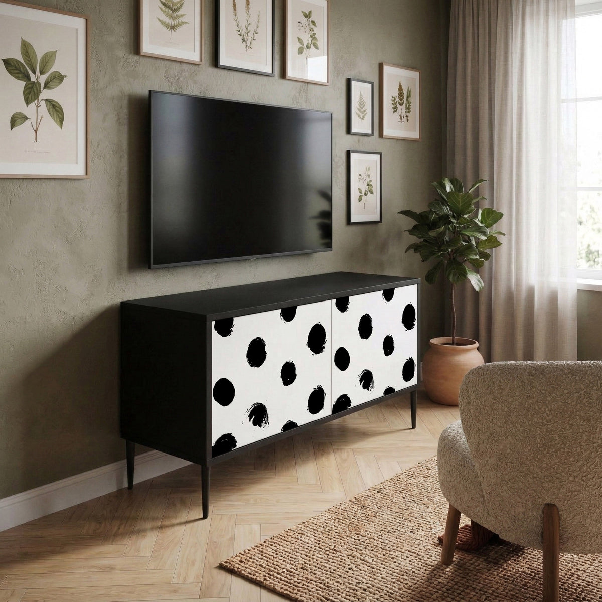 SLIPPING MINUTES Compact 2-Door TV Cabinet