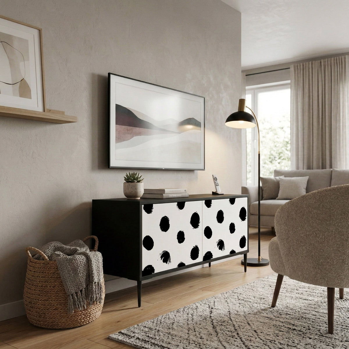 SLIPPING MINUTES Compact 2-Door TV Cabinet