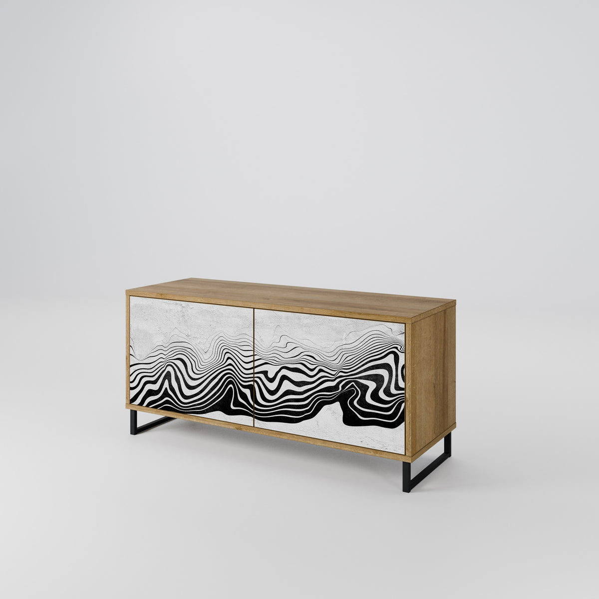 MONOCHROME MIRAGE Kompaktes 2-türiges TV-Lowboard