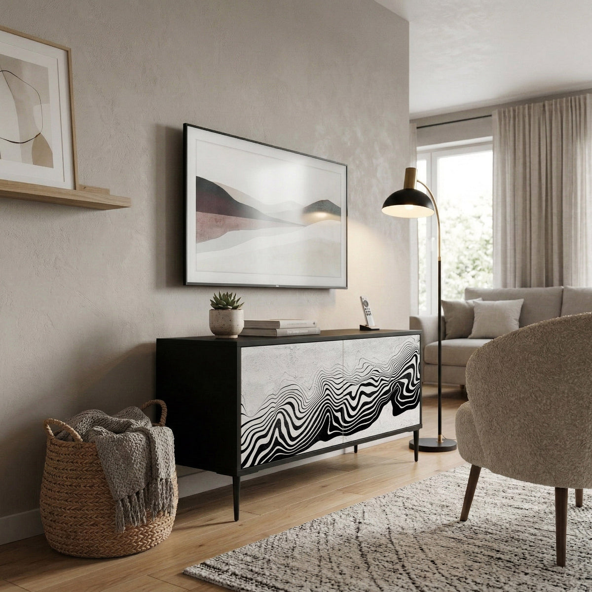 MONOCHROME MIRAGE Kompaktes 2-türiges TV-Lowboard