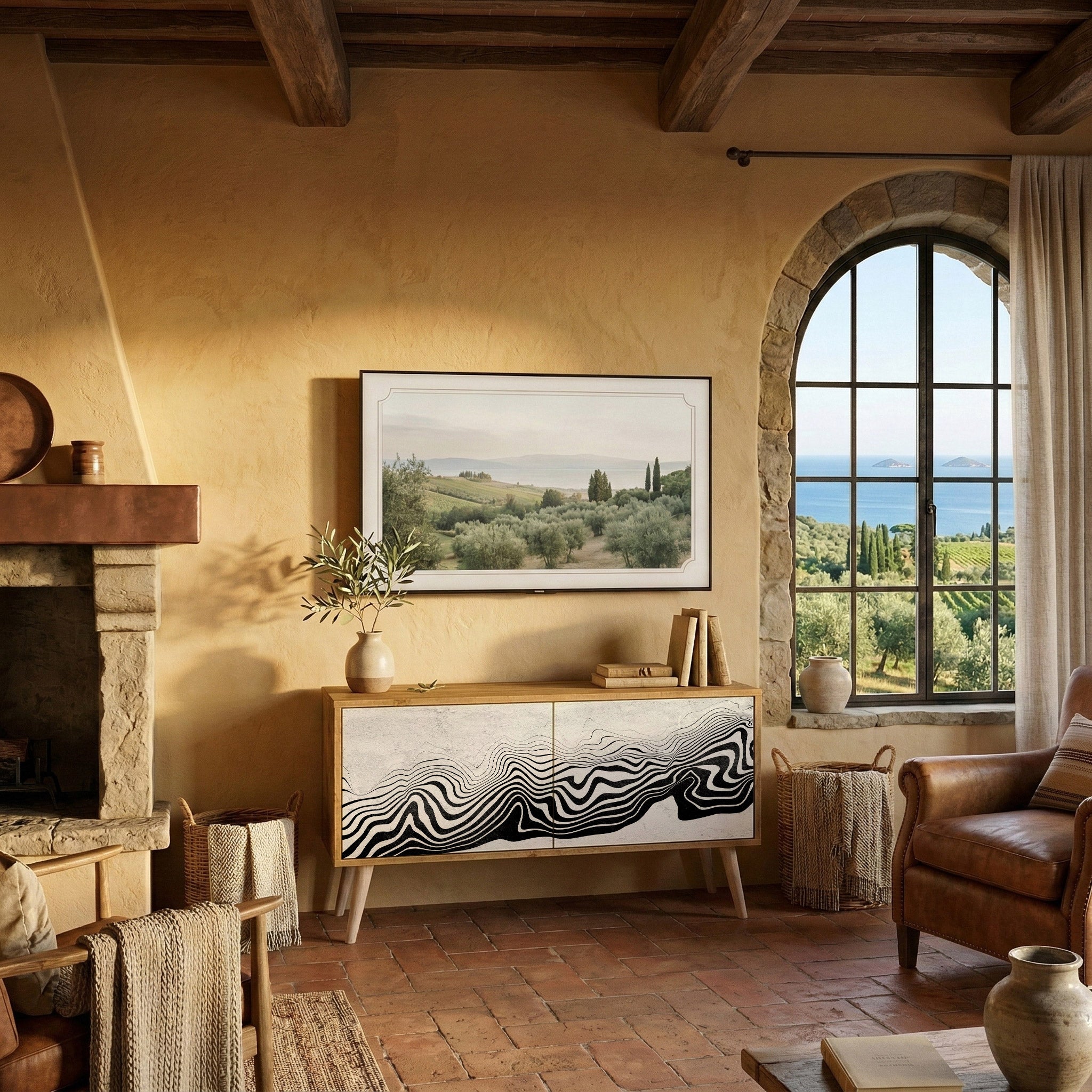 MONOCHROME MIRAGE Kompaktes 2-türiges TV-Lowboard