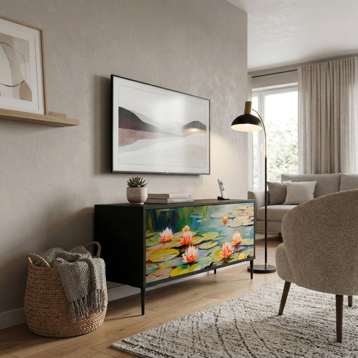 BLOOMING WATERS Kompaktes 2-türiges TV-Lowboard