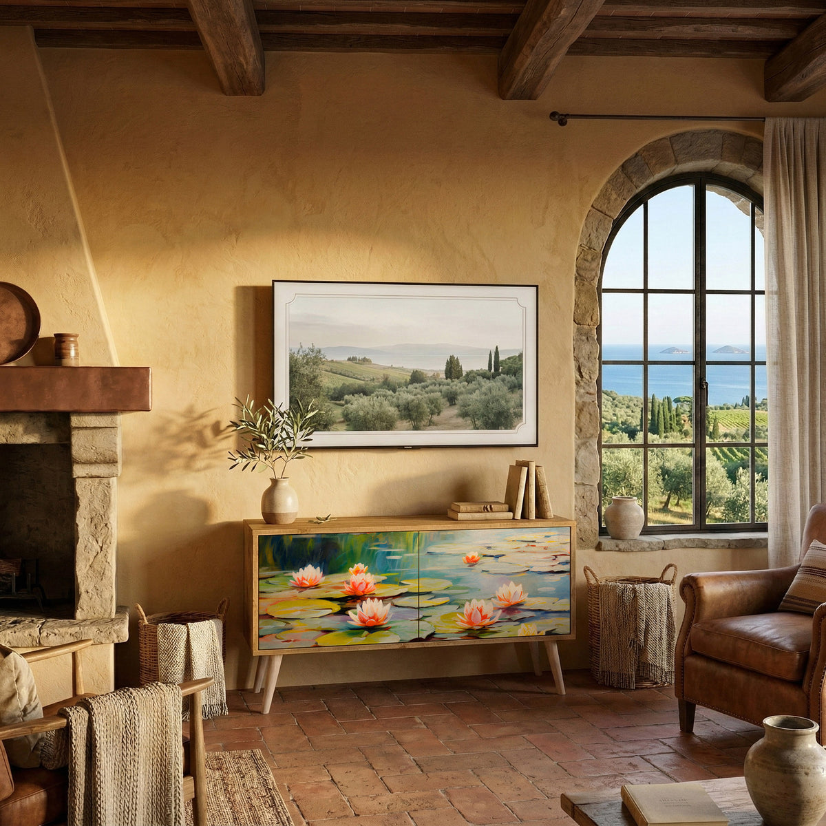 BLOOMING WATERS Kompaktes 2-türiges TV-Lowboard