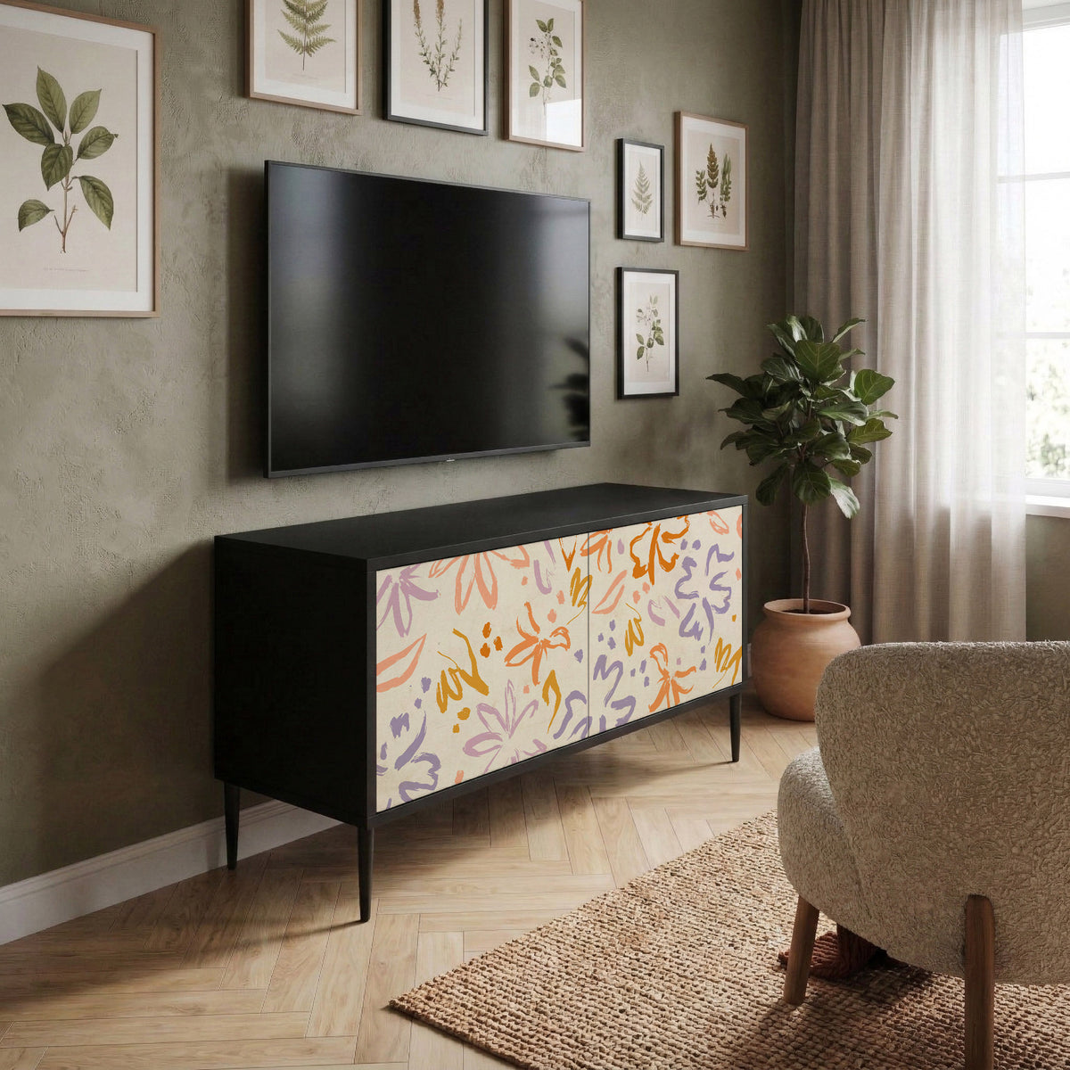 SPRING WHIMSY Compact 2-Door TV Cabinet